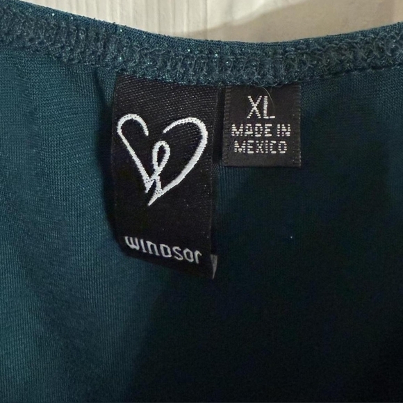 Windsor Strapless Teal Dress with Glitter - Picture 4 of 4